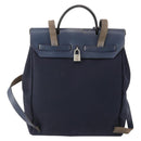 HERMES Her Line Herbag Ad Backpack Canvas Navy Silver Auth ep14037-2