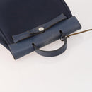 HERMES Her Line Herbag Ad Backpack Canvas Navy Silver Auth ep14037-6