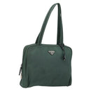 PRADA Tote Bag Nylon Green Silver Auth ep14041-1