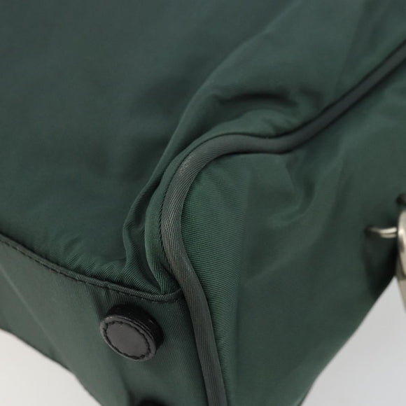 PRADA Tote Bag Nylon Green Silver Auth ep14041