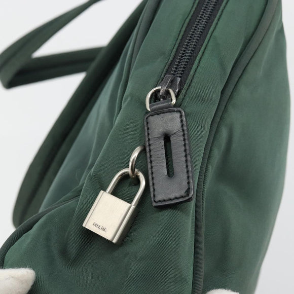 PRADA Tote Bag Nylon Green Silver Auth ep14041