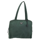 PRADA Tote Bag Nylon Green Silver Auth ep14041-13