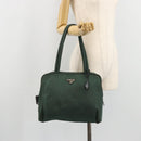 PRADA Tote Bag Nylon Green Silver Auth ep14041-25