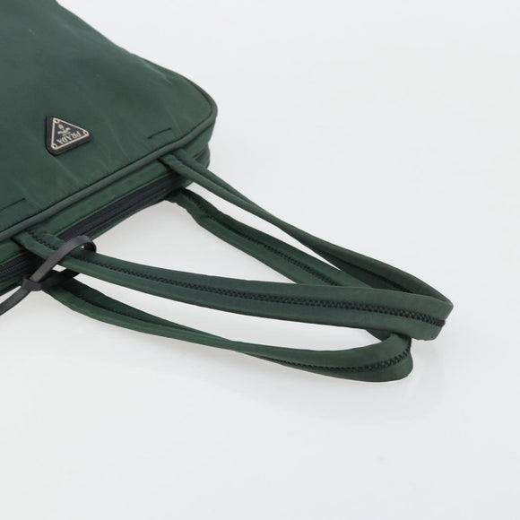 PRADA Tote Bag Nylon Green Silver Auth ep14041