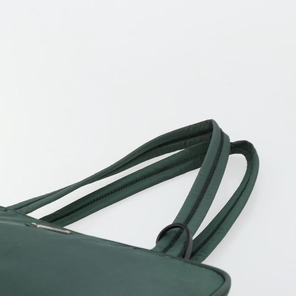 PRADA Tote Bag Nylon Green Silver Auth ep14041