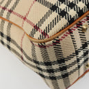 BURBERRY Nova Check Hand Bag Canvas Beige Gold Auth ep14042-17
