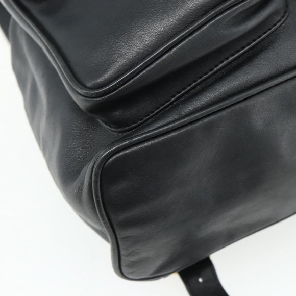 GUCCI Bamboo Backpack Leather Black Gold 003 2040 0016 Auth ep14048