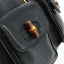 GUCCI Bamboo Backpack Leather Black Gold 003 2040 0016 Auth ep14048-16