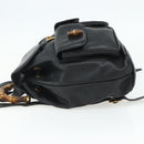GUCCI Bamboo Backpack Leather Black Gold 003 2040 0016 Auth ep14048-4