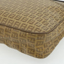 FENDI Zucchino Canvas Shoulder Bag Coated Canvas Beige Gold Auth ep14053-15
