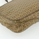 FENDI Zucchino Canvas Shoulder Bag Coated Canvas Beige Gold Auth ep14053-16
