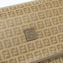 FENDI Zucchino Canvas Shoulder Bag Coated Canvas Beige Gold Auth ep14053-17