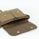 FENDI Zucchino Canvas Shoulder Bag Coated Canvas Beige Gold Auth ep14053-10