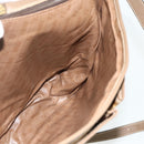 FENDI Zucchino Canvas Shoulder Bag Coated Canvas Beige Gold Auth ep14053-18