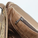 FENDI Zucchino Canvas Shoulder Bag Coated Canvas Beige Gold Auth ep14053-20