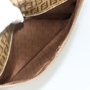 FENDI Zucchino Canvas Shoulder Bag Coated Canvas Beige Gold Auth ep14053-23