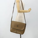 FENDI Zucchino Canvas Shoulder Bag Coated Canvas Beige Gold Auth ep14053-24