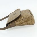 FENDI Zucchino Canvas Shoulder Bag Coated Canvas Beige Gold Auth ep14053-3