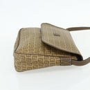 FENDI Zucchino Canvas Shoulder Bag Coated Canvas Beige Gold Auth ep14053-4