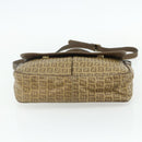 FENDI Zucchino Canvas Shoulder Bag Coated Canvas Beige Gold Auth ep14053-5