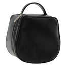GUCCI Vanity Hand Bag Leather Black Silver Auth ep14055-1