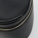 GUCCI Vanity Hand Bag Leather Black Silver Auth ep14055-9