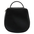 GUCCI Vanity Hand Bag Leather Black Silver Auth ep14055-13