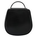 GUCCI Vanity Hand Bag Leather Black Silver Auth ep14055-2
