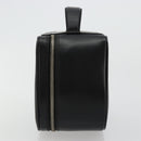 GUCCI Vanity Hand Bag Leather Black Silver Auth ep14055-3