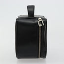 GUCCI Vanity Hand Bag Leather Black Silver Auth ep14055-4