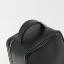 GUCCI Vanity Hand Bag Leather Black Silver Auth ep14055-6