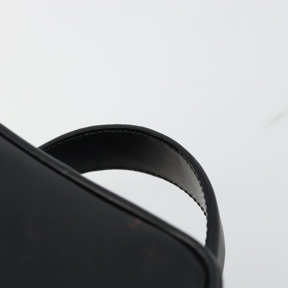 GUCCI Vanity Hand Bag Leather Black Silver Auth ep14055