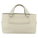 CELINE Boogie Bag Hand Bag Leather Ivory Silver Auth ep14060-13
