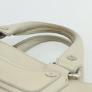 CELINE Boogie Bag Hand Bag Leather Ivory Silver Auth ep14060-8