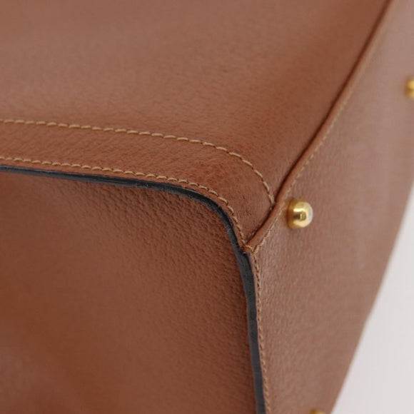 GUCCI Bamboo Hand Bag Leather Brown Gold 002 123 0260 Auth ep14063