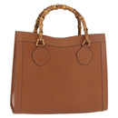 GUCCI Bamboo Hand Bag Leather Brown Gold 002 123 0260 Auth ep14063-1