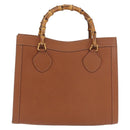 GUCCI Bamboo Hand Bag Leather Brown Gold 002 123 0260 Auth ep14063-13