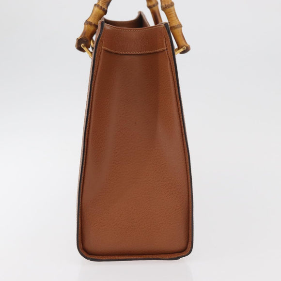 GUCCI Bamboo Hand Bag Leather Brown Gold 002 123 0260 Auth ep14063