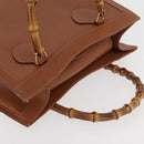GUCCI Bamboo Hand Bag Leather Brown Gold 002 123 0260 Auth ep14063-6