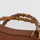GUCCI Bamboo Hand Bag Leather Brown Gold 002 123 0260 Auth ep14063-8