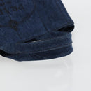 PRADA Canapa MM Hand Bag Denim Blue Gold Auth ep14070A-7