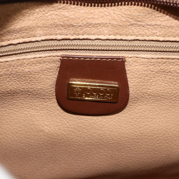 GUCCI Shoulder Bag Canvas Beige Gold Auth ep14080