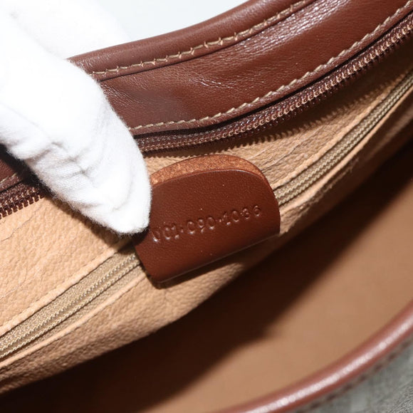 GUCCI Shoulder Bag Canvas Beige Gold Auth ep14080