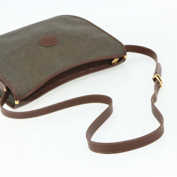 GUCCI Shoulder Bag Canvas Beige Gold Auth ep14080