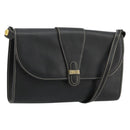 Christian Dior Shoulder Bag Leather Black Gold Auth ep14089-1