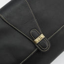 Christian Dior Shoulder Bag Leather Black Gold Auth ep14089-15