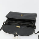 Christian Dior Shoulder Bag Leather Black Gold Auth ep14089-16