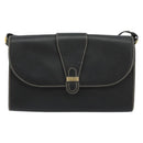 Christian Dior Shoulder Bag Leather Black Gold Auth ep14089-2