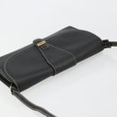 Christian Dior Shoulder Bag Leather Black Gold Auth ep14089-6