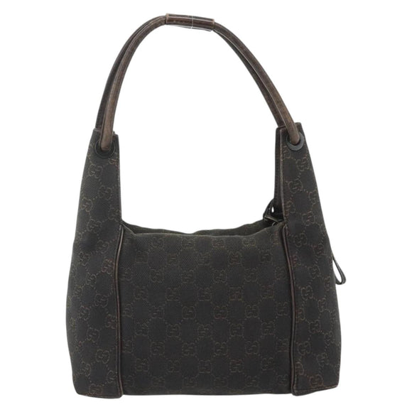 GUCCI GG Canvas Hand Bag Dark Brown 101333 Auth ep14092